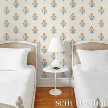 Load image into Gallery viewer, Schumacher Poppy Print Wallpaper 5017981 / Mustard &amp; Sky