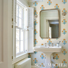 Load image into Gallery viewer, Schumacher Poppy Print Wallpaper 5017981 / Mustard &amp; Sky
