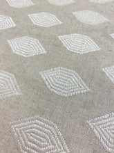 Load image into Gallery viewer, 1.5 Yard Kravet 33145-16 Linen Cotton Beige Ivory Embroidered Drapery Fabric WHS 4621