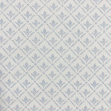 Load image into Gallery viewer, Aqua Blue White Cotton Small Scale Diamond Upholstery Drapery Fabric
