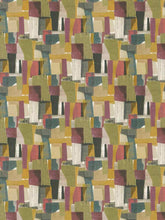 Load image into Gallery viewer, Teal Mustard Grey Green White Black Purple Pink Abstract Velvet Upholstery Fabric