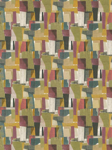 Teal Mustard Grey Green White Black Purple Pink Abstract Velvet Upholstery Fabric