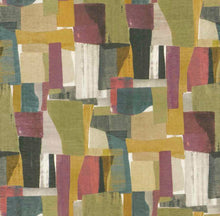 Load image into Gallery viewer, Teal Mustard Grey Green White Black Purple Pink Abstract Velvet Upholstery Fabric