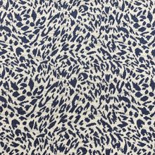 Load image into Gallery viewer, Navy Blue Ivory Animal Pattern Cheetah Velvet Upholstery Fabric