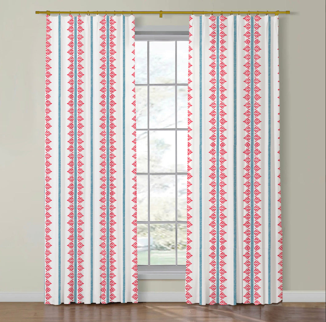 Thibaut Fern Stripe Side Drapery Panels