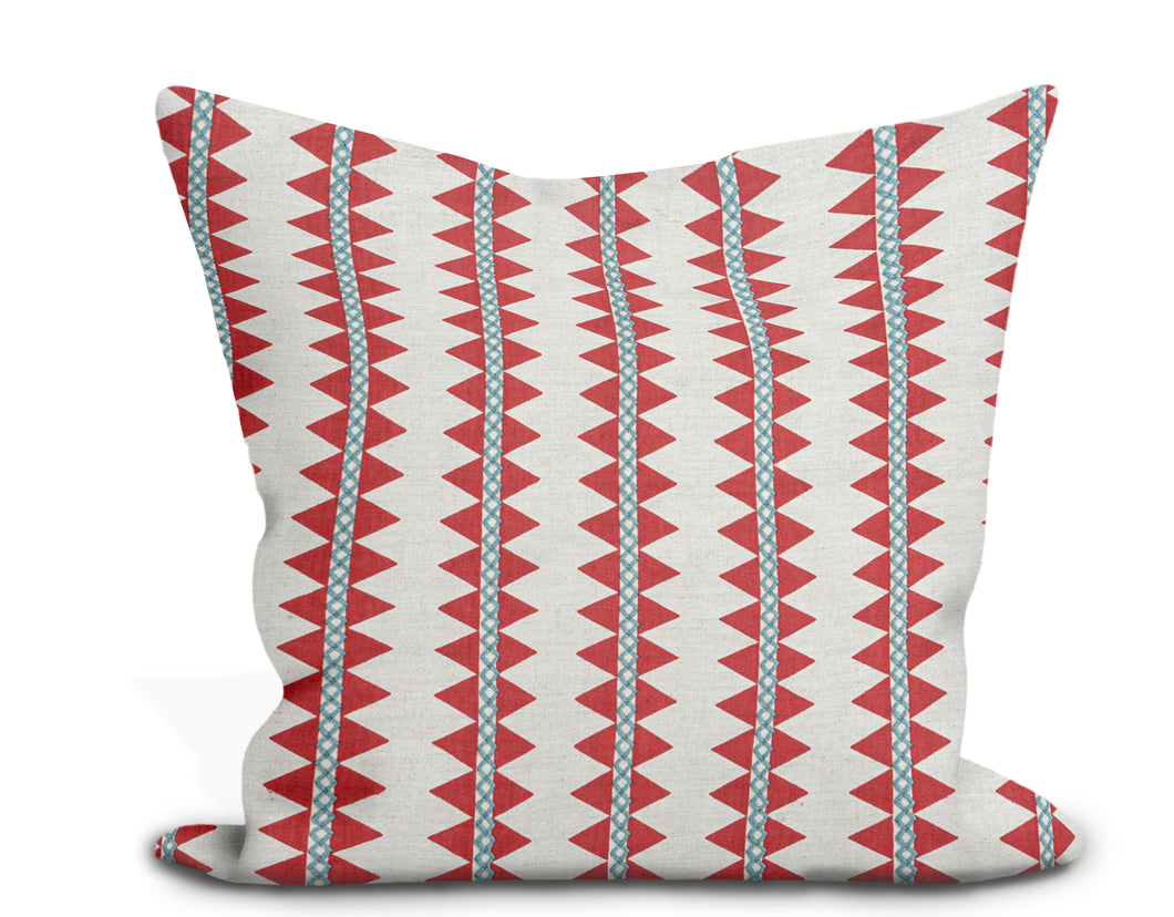 Thibaut Reno Stripe Embroidery Pillow