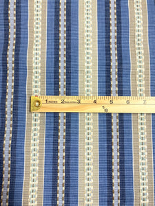 kravet 33150-5 Blue Taupe Cream Cotton Stripe Upholstery Fabric STA 5091