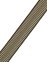 Load image into Gallery viewer, 2&quot; Wide Black Beige Geometric Drapery Tape Trim