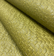 Load image into Gallery viewer, Designer Commercial Heavy Duty Basketweave Olive Green Faux Leather Upholstery Vinyl STA 5141