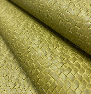 Designer Commercial Heavy Duty Basketweave Olive Green Faux Leather Upholstery Vinyl STA 5141