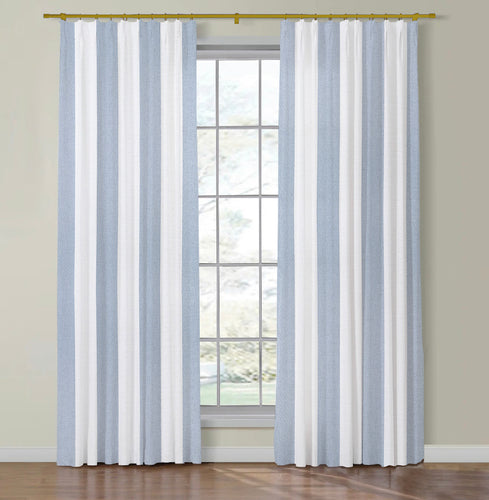 Thibaut Newport Stripe Semi Sheer Side Drapery Panels