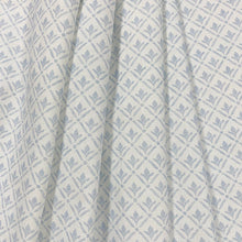 Load image into Gallery viewer, Aqua Blue White Cotton Small Scale Diamond Upholstery Drapery Fabric