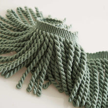 Load image into Gallery viewer, 4.75" Wiide Aqua Blue Mist Tassel Bullion Fringe Trim