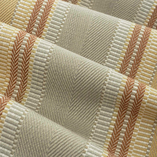 Grey Orange Mustard Herringbone Stripe Upholstery Fabric