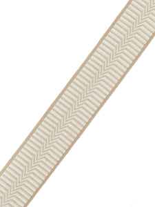 2" Wide Ivory Beige Geometric Drapery Tape Trim