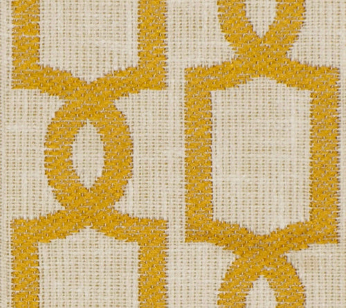 Cotton Blend Mustard Gold Trellis Geometric Upholstery Drapery Fabric FB