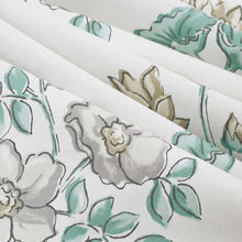 Load image into Gallery viewer, Cotton Cream Seafoam Taupe Floral Chintz Drapery Fabric FB