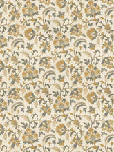 Load image into Gallery viewer, Cream Musatrd Gold Beige Grey Floral Upholstery Fabric