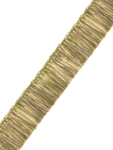Load image into Gallery viewer, 2&quot; Wide Chartreuse Olive Green Taupe Cream Upholstery Fringe Trim