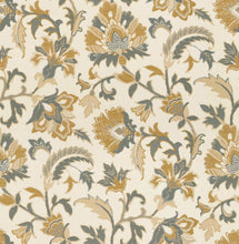 Load image into Gallery viewer, Cream Musatrd Gold Beige Grey Floral Upholstery Fabric