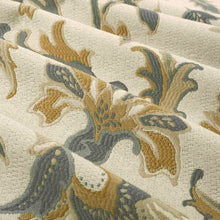 Load image into Gallery viewer, Cream Musatrd Gold Beige Grey Floral Upholstery Fabric