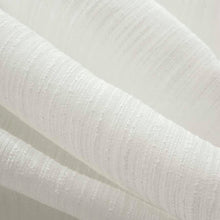 Load image into Gallery viewer, 118” Wide Semi Sheer White Textured Stripe Drapery Fabric FB