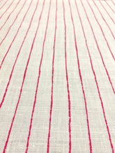 Load image into Gallery viewer, Christopher Farr Broken Stripe Hot Pink White Linen Upholstery Drapery Fabric WHS 5116