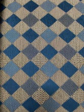 Load image into Gallery viewer, Harlequin Marine by RM CoCo Designer French Navy Blue Beige Geometric Diamond Upholstery Fabric STA 4560