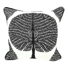 Load image into Gallery viewer, 20” X 20” Pillow Cover in Botanical Thibaut Mulberry Tree in Black and White