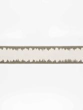 Load image into Gallery viewer, 3" Wide Linen Viscose Ivory Grey Embroidered Abstract Drapery Border Tape Trim