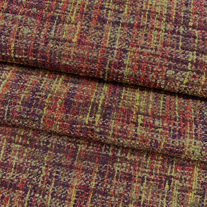 Heavy Duty Rusty Orange Red Mustard Gold Burgundy Tweed Upholstery Fabric