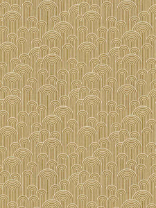 Mustard Gold Cream Art Deco Geometric Upholstery Fabric