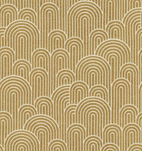 Load image into Gallery viewer, Mustard Gold Cream Art Deco Geometric Upholstery Fabric