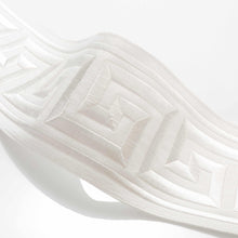 Load image into Gallery viewer, 4" Wide Off White Ivory Geometric Greek Key Embroidered  Drapery Tape Trim