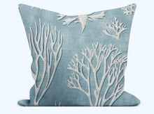Load image into Gallery viewer, Custom Jane Churchill Oceana J590f-01 Blue Coral Print Pillow Cover
