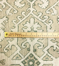 Load image into Gallery viewer, Remnant Thibaut Pontorma Neutral Beige Taupe Green Ikat Linen Viscose Upholstery Drapery Fabric