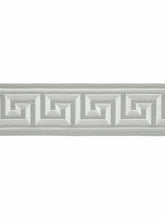 Load image into Gallery viewer, 4" Wide Grey Off White Geometric Greek Key Embroidered  Drapery Tape Trim