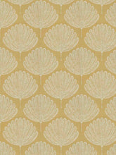 Load image into Gallery viewer, Mustard Yellow Ivory Fan Leaf Upholstery Drapery Fabric