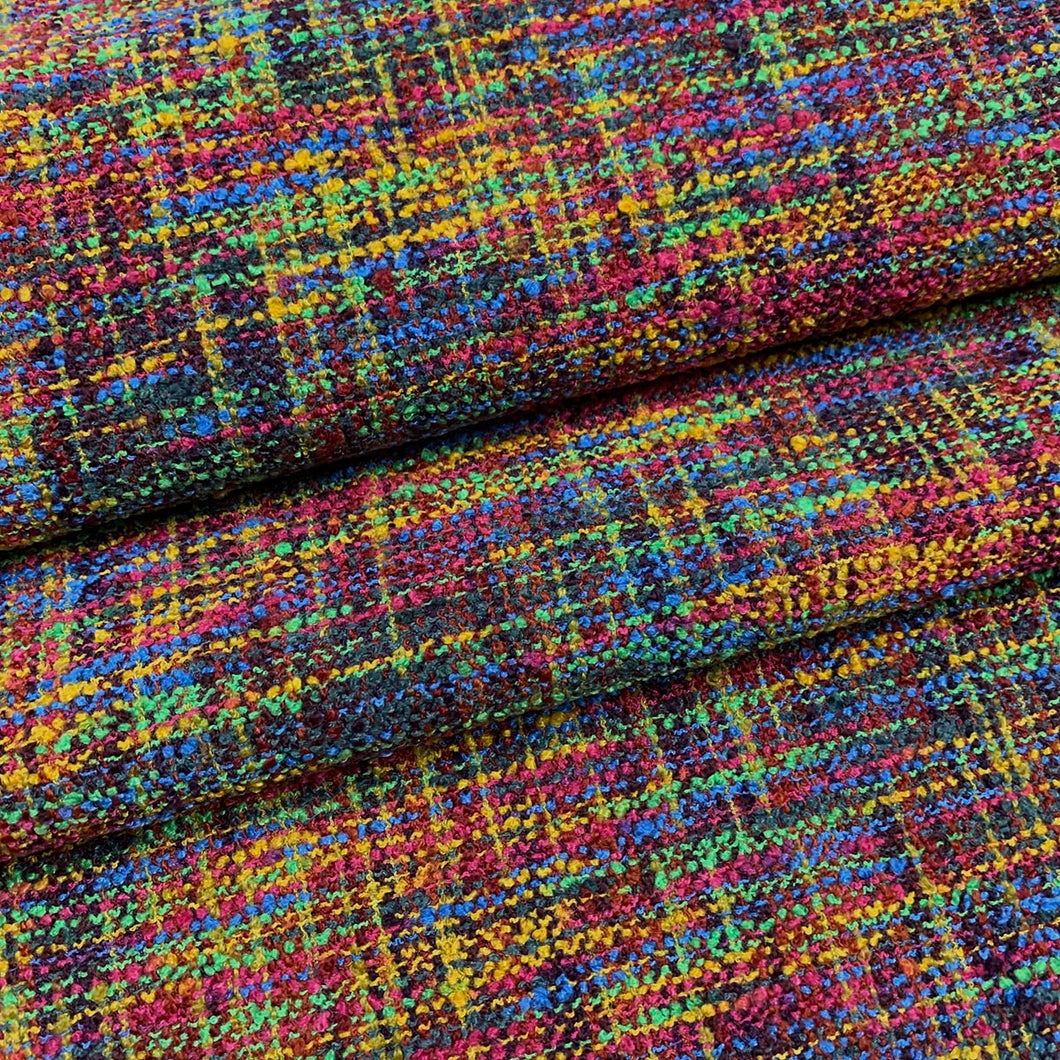 Heavy Duty Hot Pink Orange Blue Green Red Burgundy Tweed Upholstery Fabric