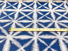 Load image into Gallery viewer, Bella Dura Kumo Navy Royal Blue Cream Abstract Geometric Indoor Outdoor Upholstery Fabric