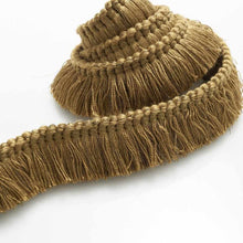 Load image into Gallery viewer, 1.25&quot; Wide Mustard Gold Upholstery Brush Fringe Trim