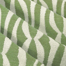 Load image into Gallery viewer, Bella Dura Indoor Outdoor Marina Bay Geometric Green Cream Upholstery Drapery Fabric FB