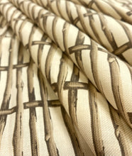 Load image into Gallery viewer, Lee Jofa Paolo Moschino Twig Fence Brown Linen Cotton Upholstery Drapery Fabric WHS 5080