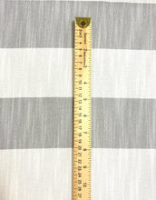 Load image into Gallery viewer, Bella Dura Bay Graphite Water Stain Resistant Indoor Outdoor White Grey Stripe Upholstery Fabric STA 5202
