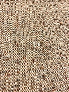 1.3 Yard Designer Water & Stain Resistant Rusty Red Brown Cream MCM Mid Century modern Tweed Upholstery Fabric WHS 4579