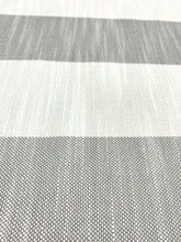 Load image into Gallery viewer, Bella Dura Bay Graphite Water Stain Resistant Indoor Outdoor White Grey Stripe Upholstery Fabric STA 5202
