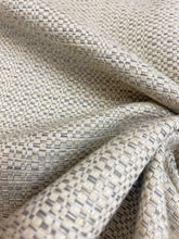 Load image into Gallery viewer, Designer Water &amp; Stain Resistant Grey Beige Woven MCM Mid Century Modern Tweed Upholstery Fabric WHS 4620