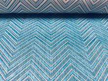 Load image into Gallery viewer, Mokum Madura Herringbone Indoor Outdoor Aqua Turquoise Grey Upholstery Fabric