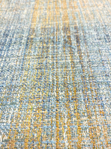 Brentano 4589 Astral Floating Lantern Blue Copper MCM Mid Century Modern Tweed Upholstery Drapery Fabric STA 5081