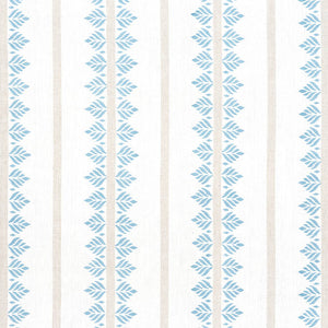 Set of Two Made to Order Thibaut Fern Stripe Side Drapery Panels